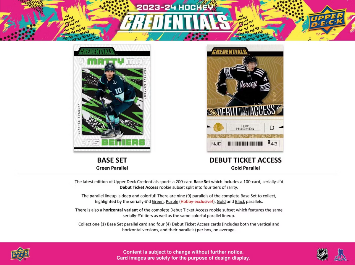 * Last Box * 2023-24 Upper Deck Credentials Hobby Hockey, Box