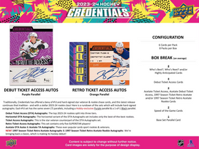 * Last Box * 2023-24 Upper Deck Credentials Hobby Hockey, Box
