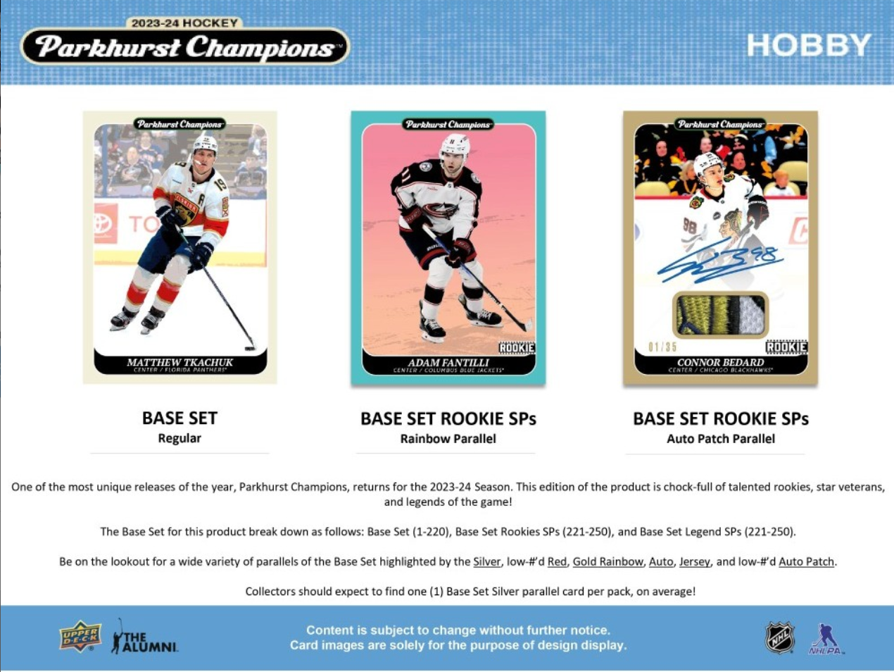 2023-24 Upper Deck Parkhurst Champions Hockey Hobby, 12 Box Case