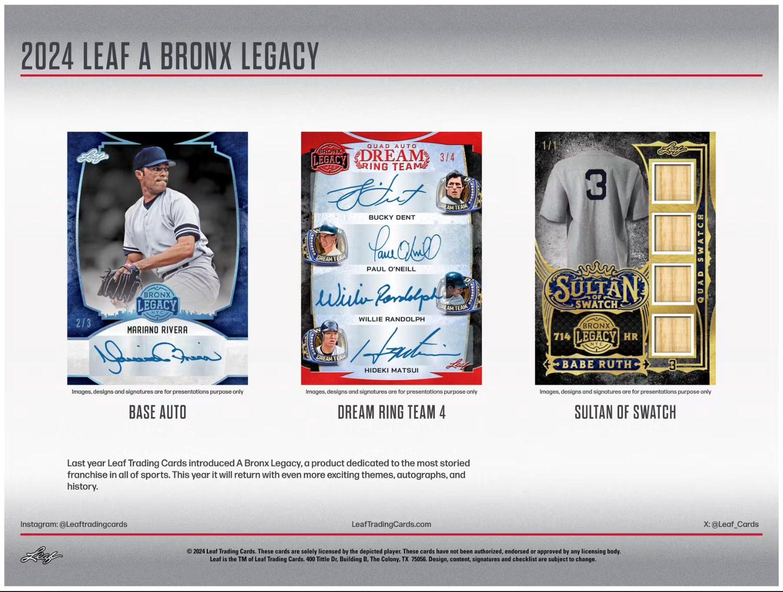 2024 Leaf A Bronx Legacy Baseball Series 2 Hobby, Box