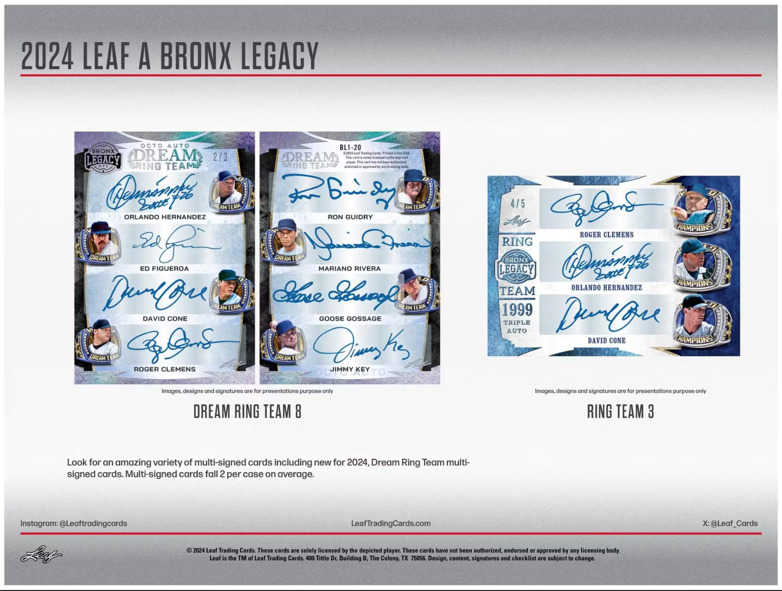 2024 Leaf A Bronx Legacy Baseball Series 2 Hobby, 10 Box Case