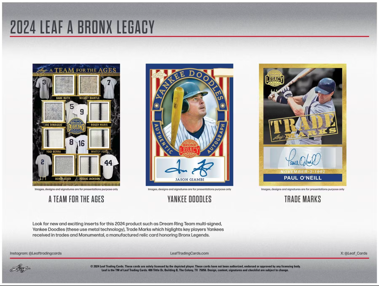 2024 Leaf A Bronx Legacy Baseball Series 2 Hobby, 10 Box Case