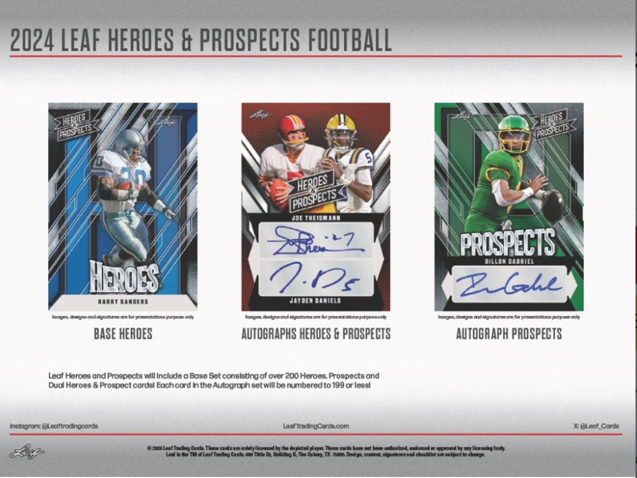 2024 Leaf Heroes & Prospects Football Hobby, Box