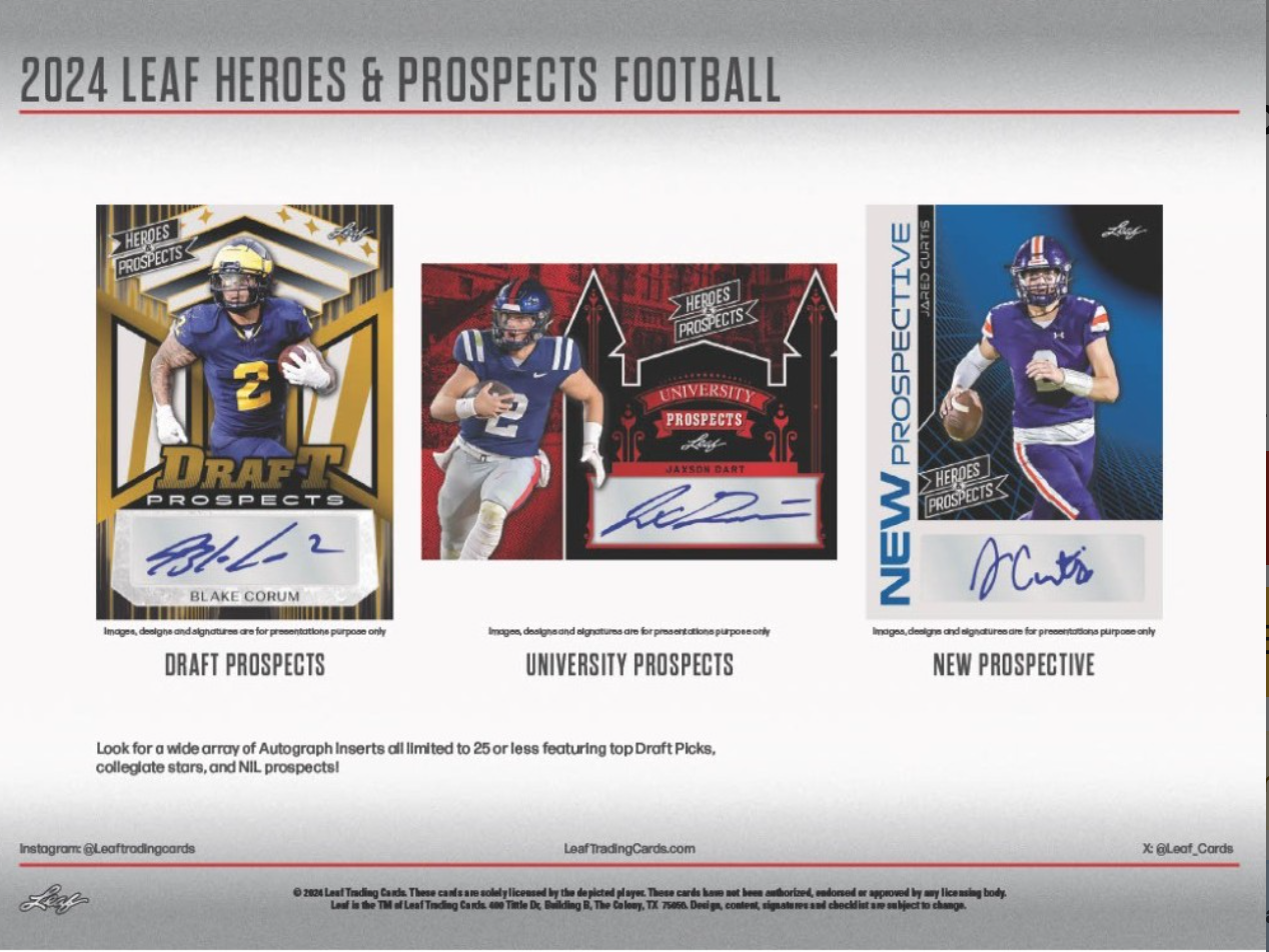 2024 Leaf Heroes & Prospects Football Hobby, Box