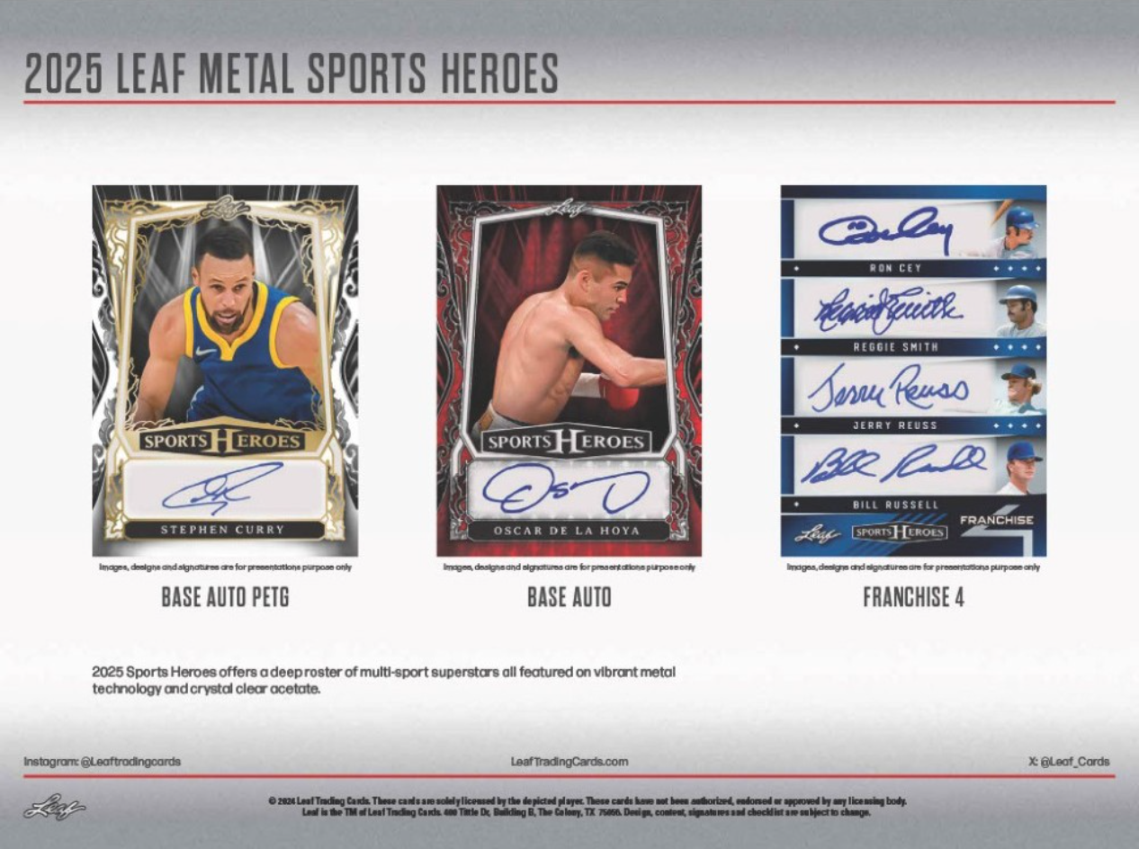2025 Leaf Metal Sports Heroes Hobby, 25 Solo Pack Case
