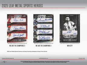 2025 Leaf Metal Sports Heroes Hobby, 25 Solo Pack Case