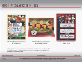 2025 Leaf Seasons In The Sun Baseball Hobby, Box