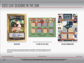 2025 Leaf Seasons In The Sun Baseball Hobby, Box