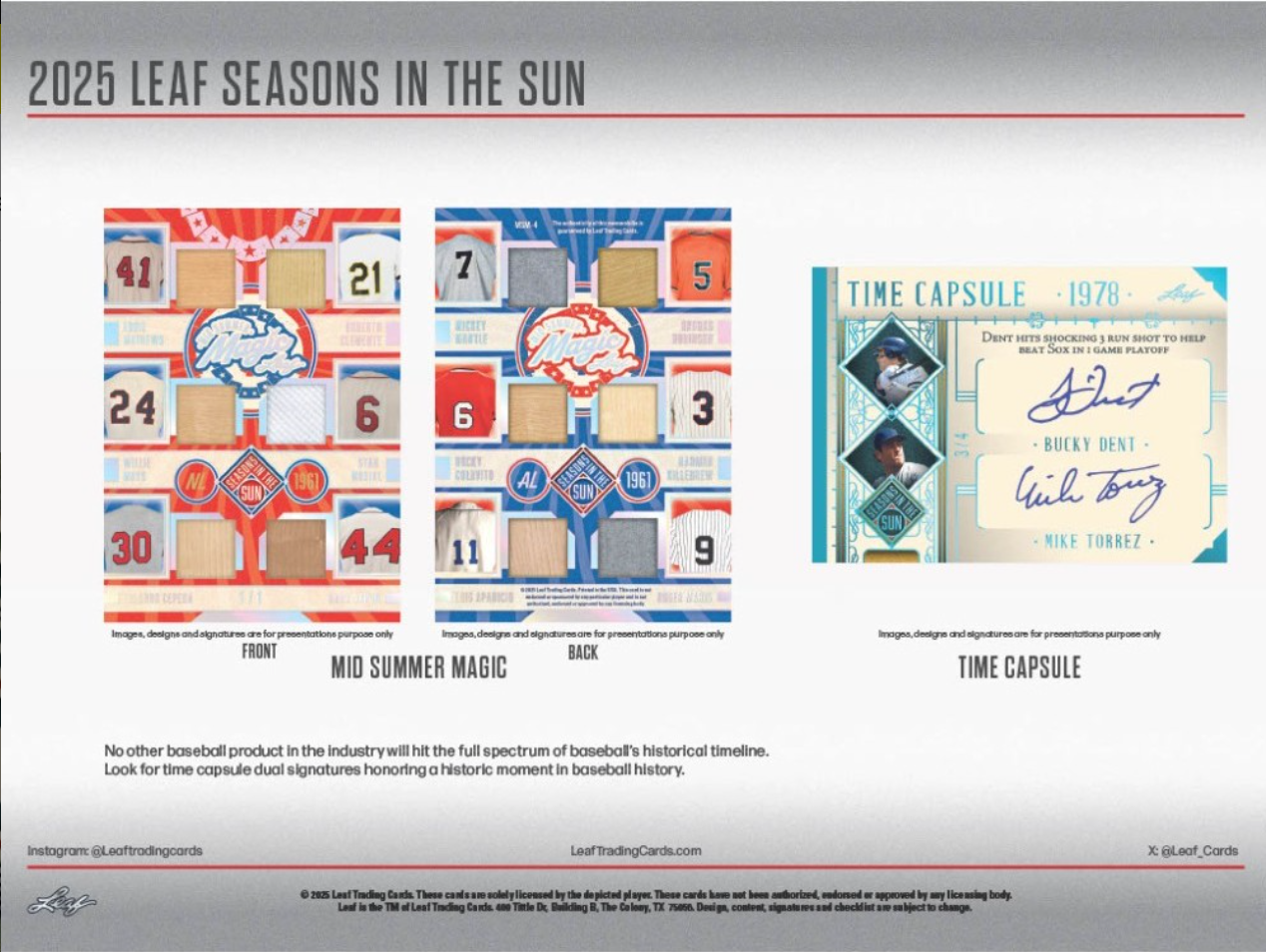 2025 Leaf Seasons In The Sun Baseball Hobby, Box