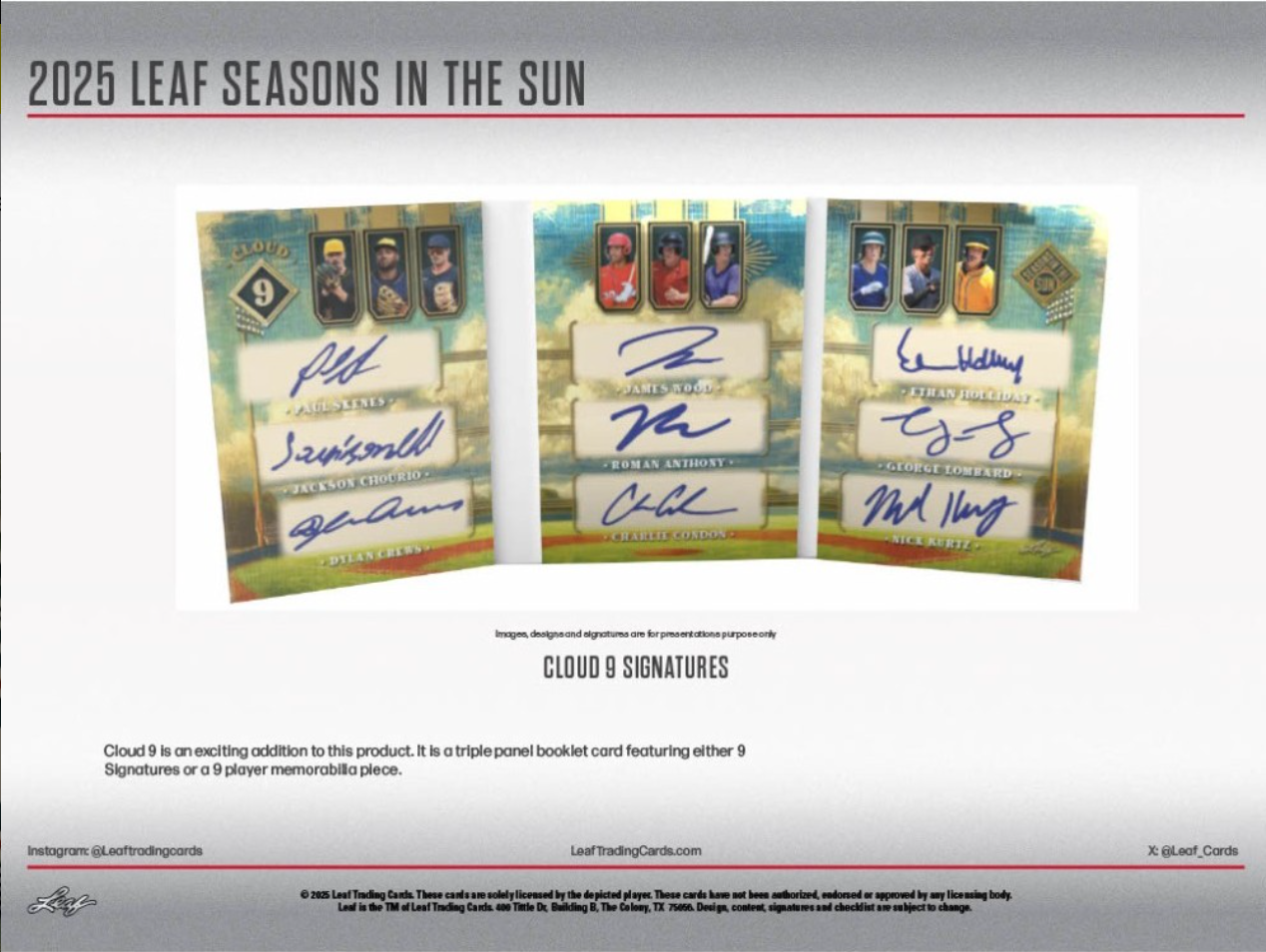 2025 Leaf Seasons In The Sun Baseball Hobby, Box