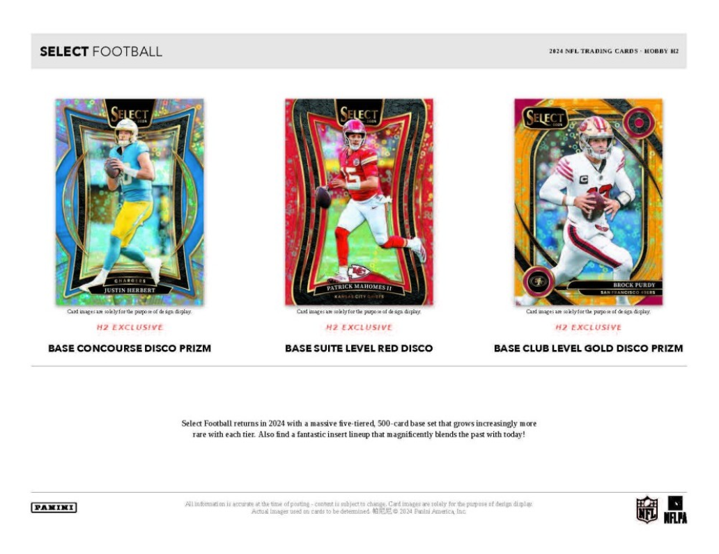 2024 Panini Select Football H2, 20 Box Case