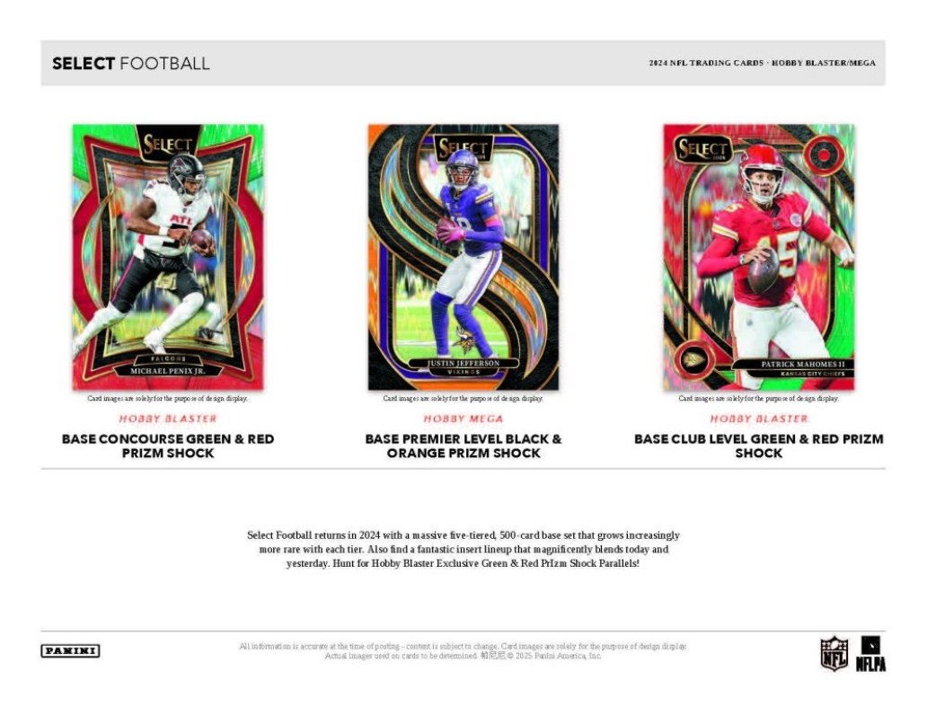 2024 Panini Select Football Hobby Mega, 20 Box Case (Black & Orange Shock)