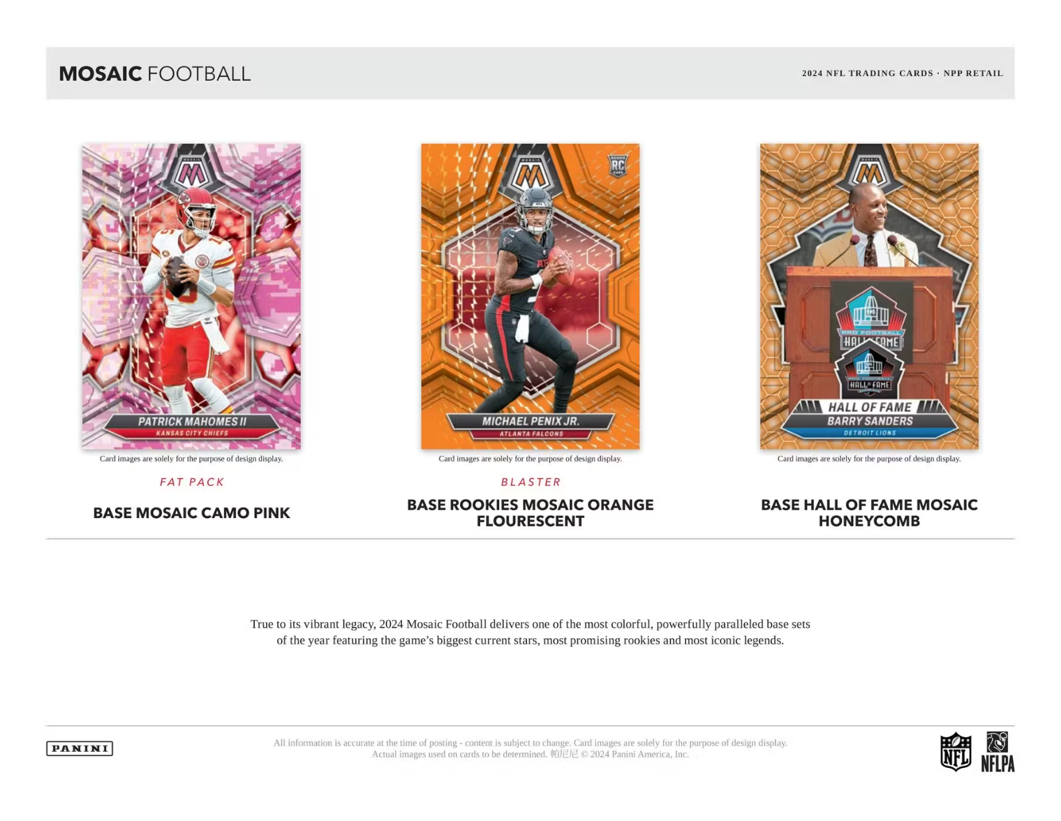 2024 Panini Mosaic Football Hobby, Blaster Box (Mosaic Red Parallels)