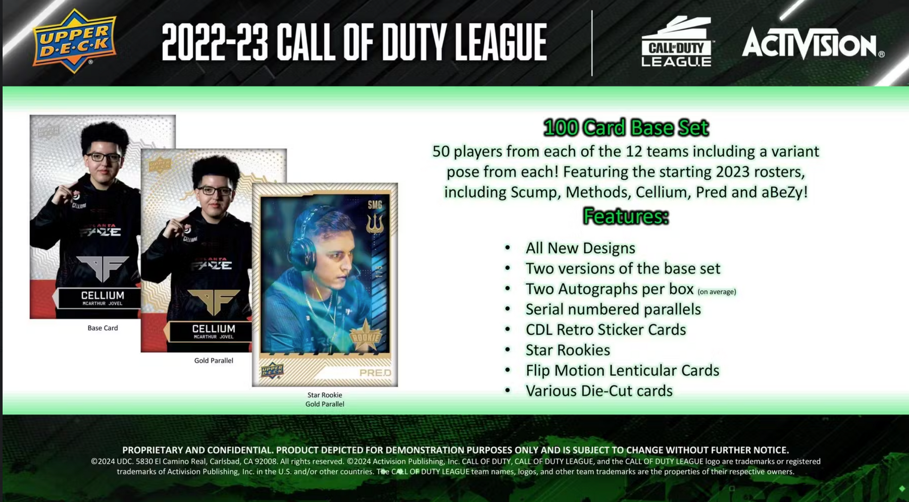 2023 Upper Deck Call of Duty League Hobby, 10 Box Case