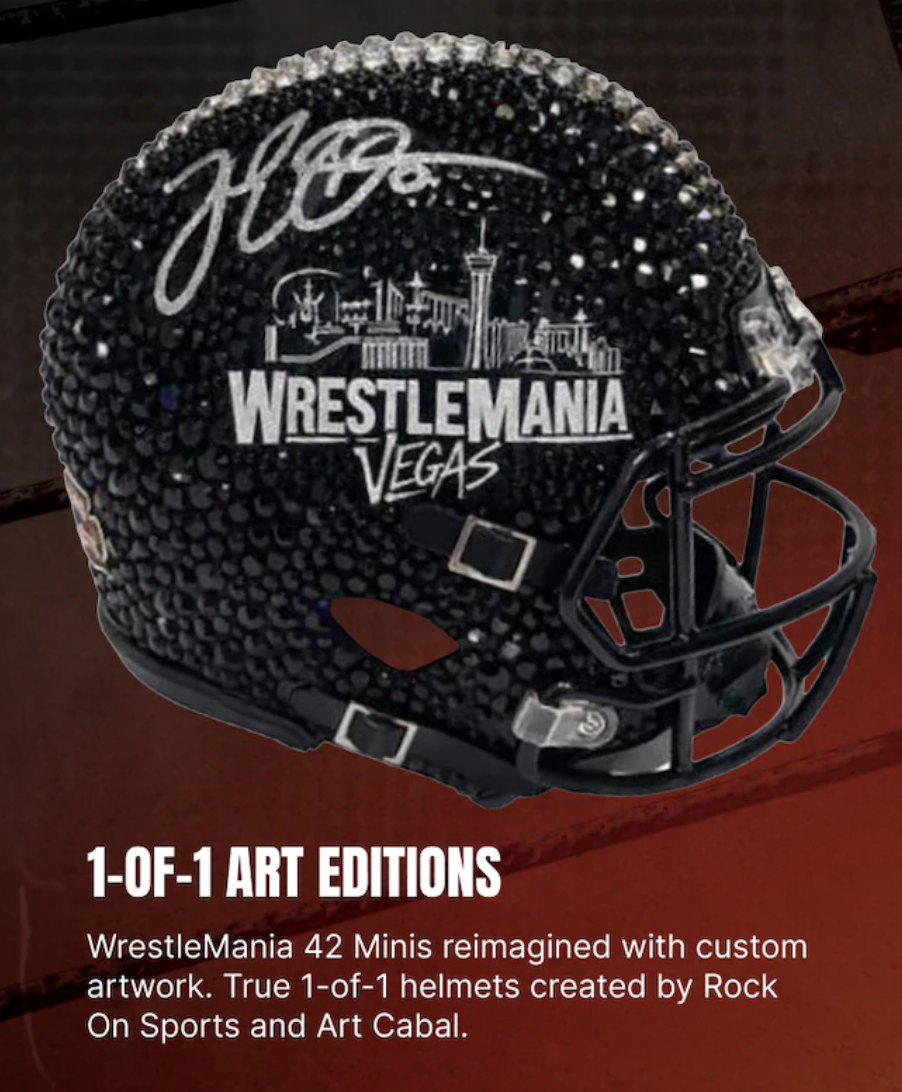 2026 Fanatics WWE Under Wraps Wrestlemania 42 Autographed Mini Helmet, Box