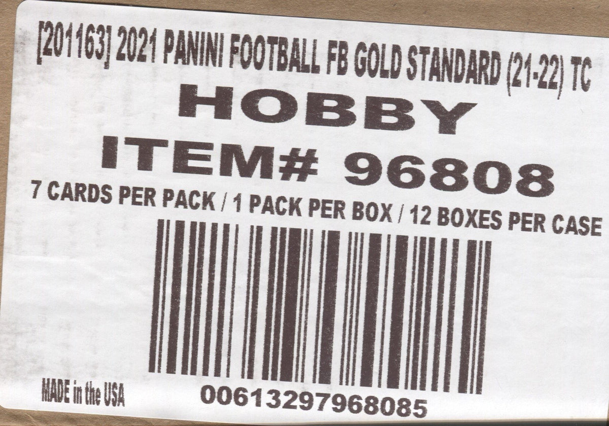 *LAST CASE* 2021 Panini Gold Standard Hobby Football, 12 Box Case