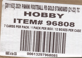 *LAST CASE* 2021 Panini Gold Standard Hobby Football, 12 Box Case
