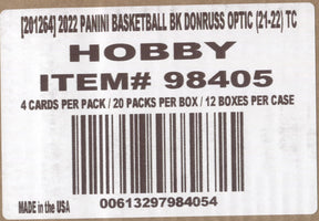 *LAST CASE* 2021-22 Donruss Optic Basketball Hobby, 12 Box Case