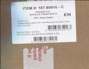 Pokemon Scarlet & Violet Paradox Rift ETB, 10 Elite Trainer Box Case