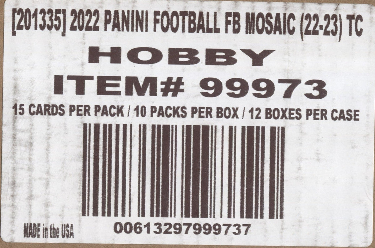 *LAST CASE* 2022 Panini Mosaic Football Hobby, 12 Box Case