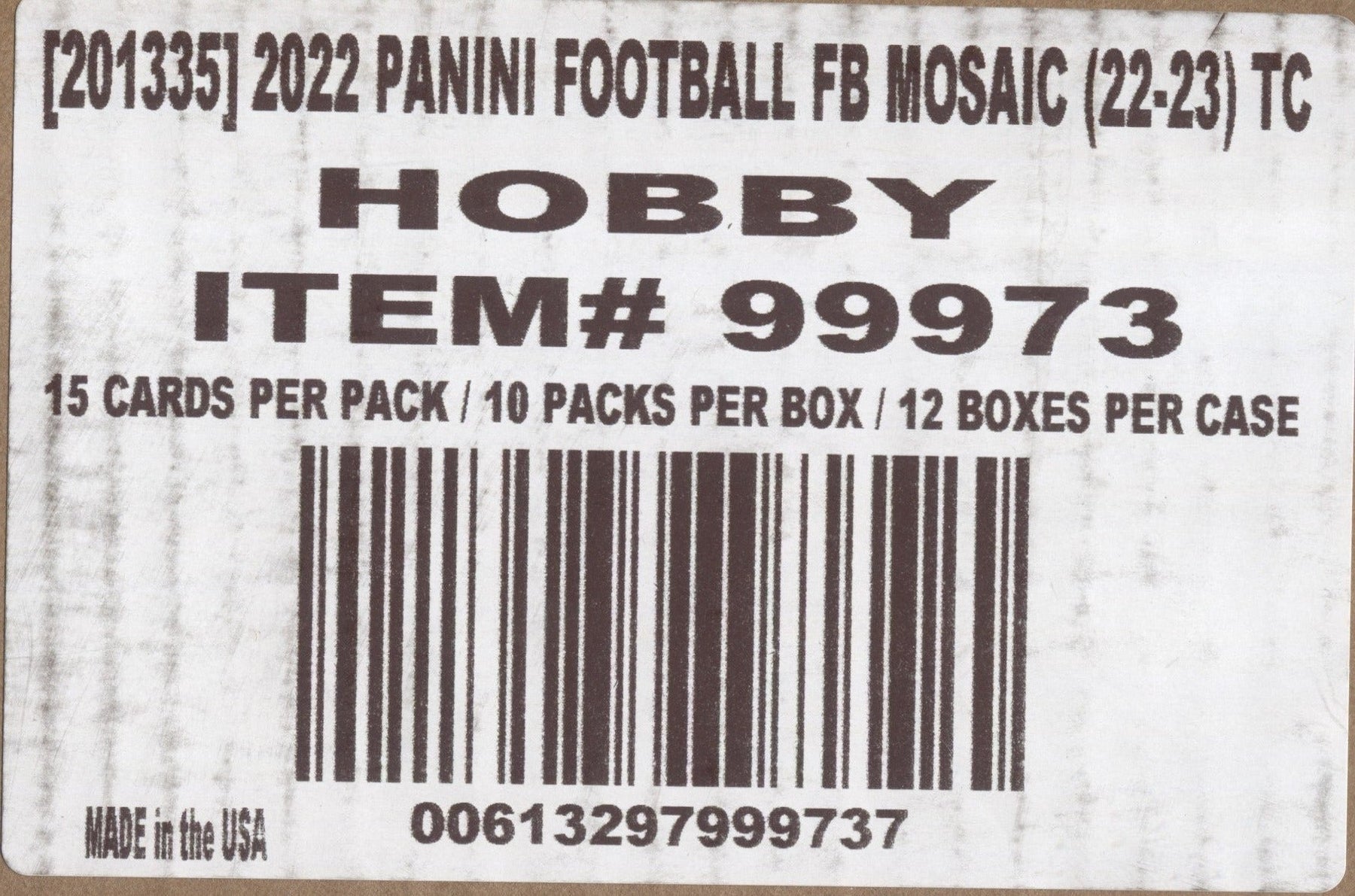 *LAST CASE* 2022 Panini Mosaic Football Hobby, 12 Box Case