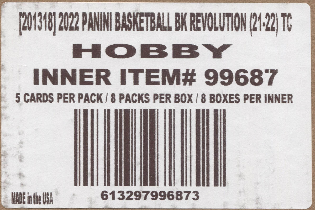 2021-22 Panini Revolution Basketball Hobby, 8 Box Inner Case