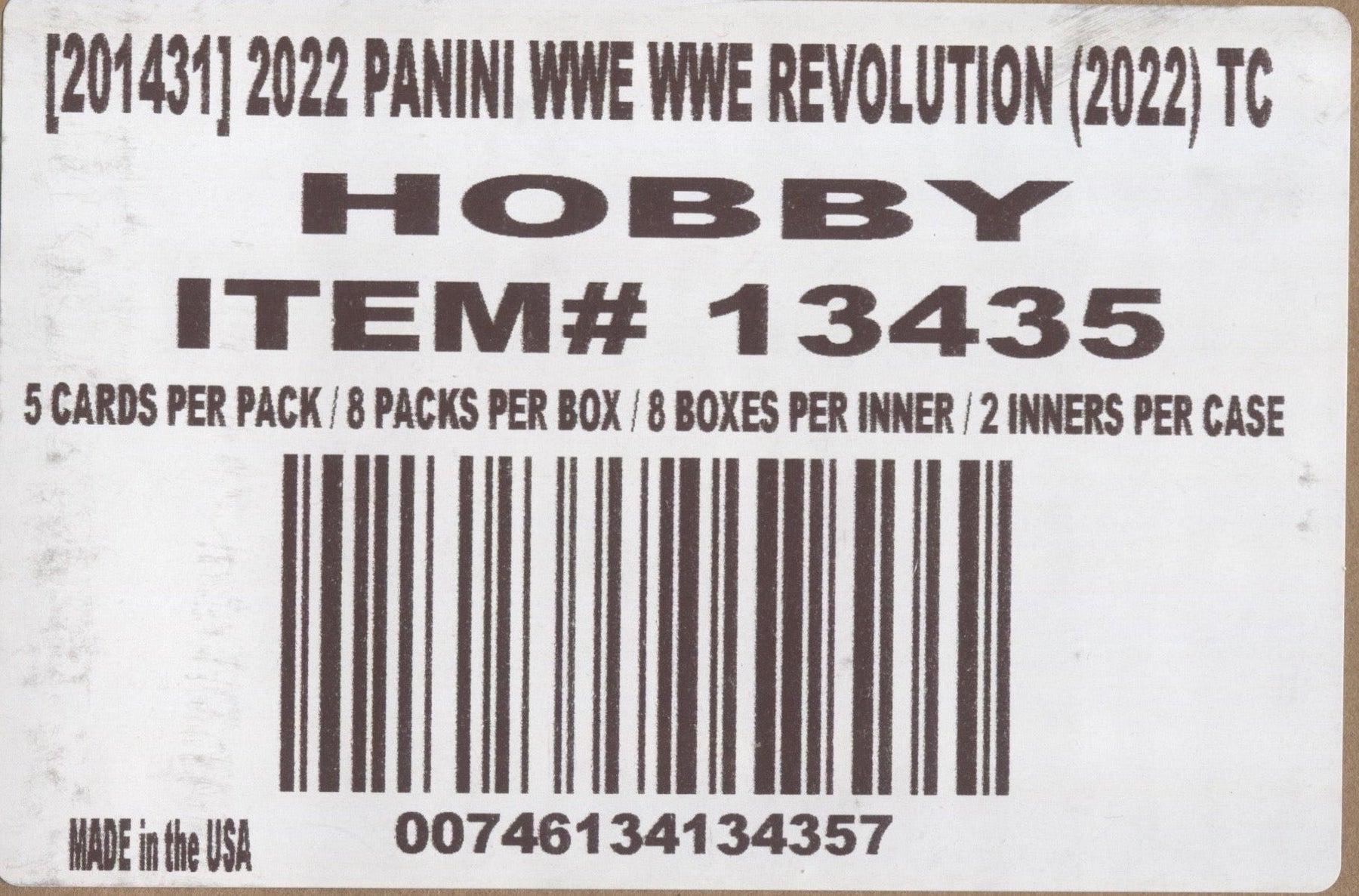2022 Panini Revolution WWE Hobby, 16 Box Master Case